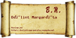 Bálint Margaréta névjegykártya