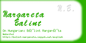 margareta balint business card